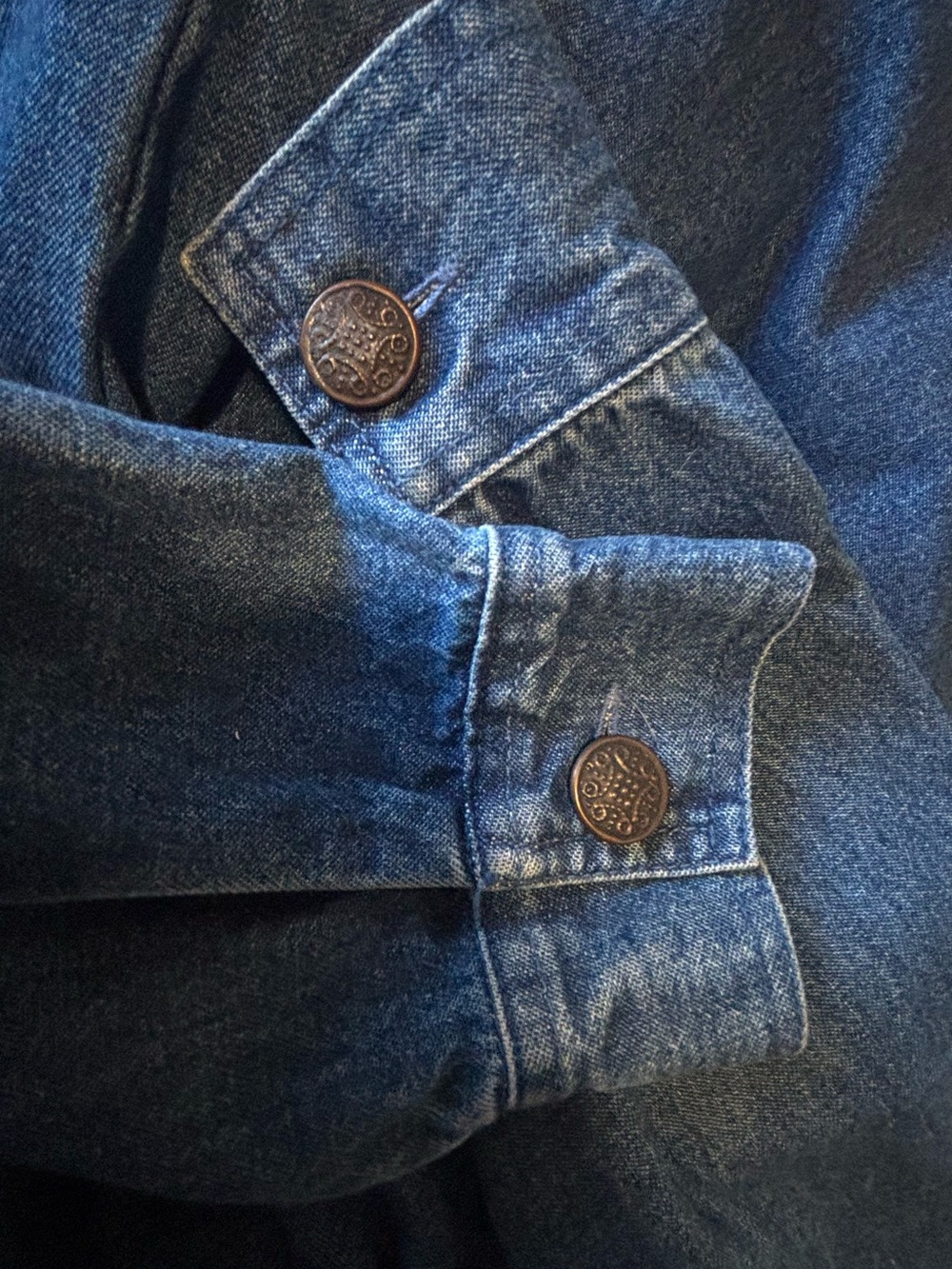 Vtg 90s NorthCrest‎ Embroidered Snowflake Denim Jacket Zip Up Size M - Picture 9 of 10